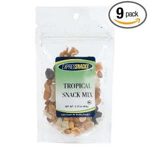 EXPRESSNACKS Tropical Snack Mix, 2.25 Ounce Bags (Pack of 9):  