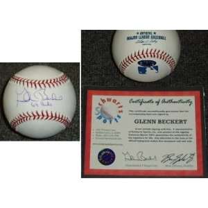  Glenn Beckert Signed MLB Baseball w/69 Cubs: Sports 