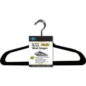   Ultra Thin SUPER STRONG No Slip Velvet Suit Hangers, Black, Set of 10