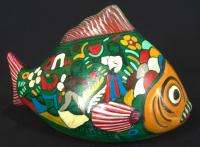 Handpainted Mexican Art Pottery Fish Mexico  
