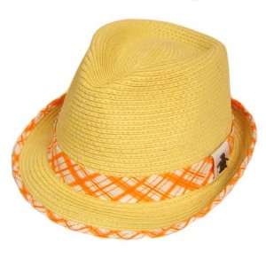  ORANGE PAPER KHAKI FEDORA TRILBY PENGUIN HAT CAP MED LG 