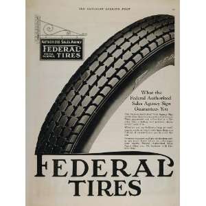   Ad Federal Car Tires Authorized Sales Agency Sign   Original Print Ad