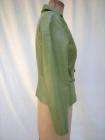 CACHE Olive Green Genuine Leather Fitted Novelty Fashion Jacket Olive 