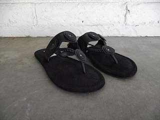 STEVE MADDEN Black Leather Sandals 5 M NEW  