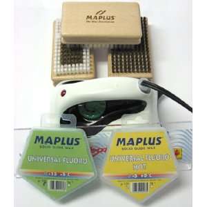 Maplus Universal Low Fluoro Wax Iron Scraper & Brush Kit:  