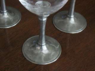 WILLIAMS SONOMA PEWTER STEMMED WINE GLASSES~LARGE~NEW  