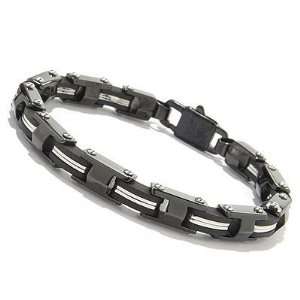   Steel / Rubber 8.5 Invicta Mens Elements Rugged Bracelet: Jewelry