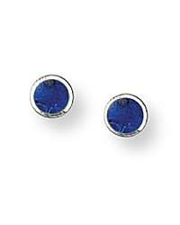  Boma Round Lapis Post Earrings: Boma Stone & Shell Jewelry 
