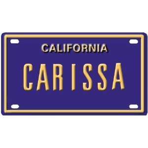  Carissa Mini Personalized California License Plate 