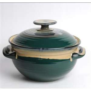Tumbleweed Pottery 5598G Covered Casserole Dish Large   Green  