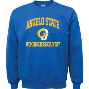 Angelo State Rams Royal Blue Womens Cross Country Arch Crewneck 