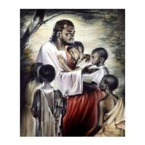  Black Jesus Blesses The Children by Joe Cauchi. Size 24.55 