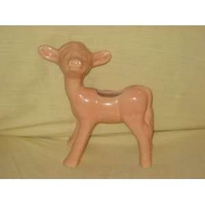  Vintage 1943 McCoy Art Pottery Pinkish Calf Cow Planter 
