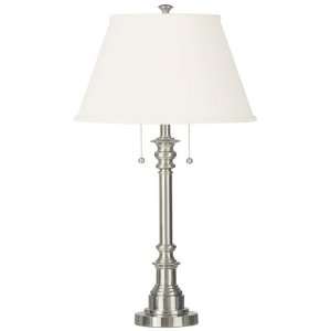  Kenroy Home Spyglass 2 Light Table Lamp in Brushed Steel 
