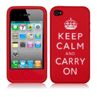   Magic Store   KEEP CALM & CARRY ON SILICONE CASE FOR APPLE IPHONE 4