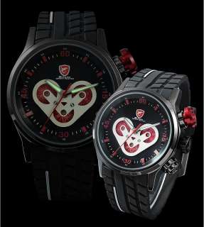 Speedy SHARK Automatic Mechanical Date Day 6 Hands Black Red Heart F1 