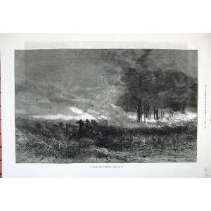   181 Fine Art Forest Fire America Trees Flames Horses: Home & Kitchen