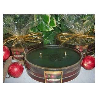  Apple Cider Scented Candle in 2 Wick Oval Glass Jar 10 Oz 