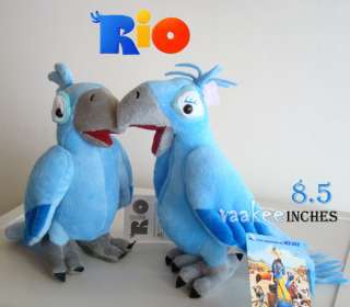 The Movie Rio BLU & JEWEL Bird 8.5 Plush Toys Parrots Stuffed Animals 