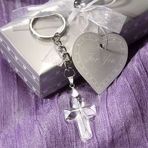   Wedding Favors Choice Crystal Cross Key Chains: Health & Personal Care