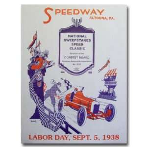  1938 Altoona Speedway Racing Poster Print