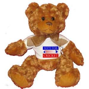    VOTE FOR CRICKET Plush Teddy Bear with WHITE T Shirt Toys & Games