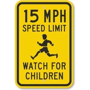 15 MPH Speed Limit Watch For Children (with Graphic) Diamond Grade 
