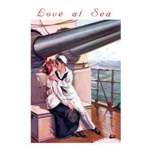  Vintage Art Love at Sea   02166 7: Home & Kitchen