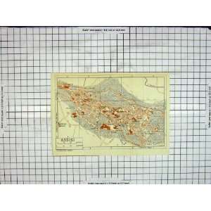   Antique Map Street Plan Assisi Rocca Maggiore Moiano