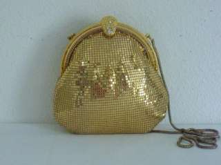 Andre Cellini shiny gold mesh purse