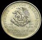 Mexico Five Pesos Silver Centenario 1857 1957 Beautiful Coin AU