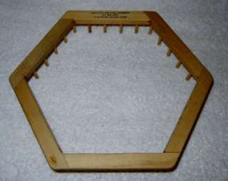 Huizingas Fine Wood Products Hexagon Weaving Loom 8 Hoop Vintage 