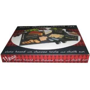   Slate Cheese Board and Cheese Tools with Chalk Set Holiday Gift Set