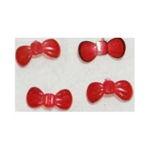  Zink Color Nail Art Red Curve Bow 4Pc Embellishment 
