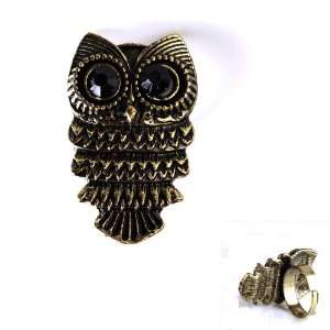   Owl Adjustable Copper plated Metal Ring 1pcs: Arts, Crafts & Sewing