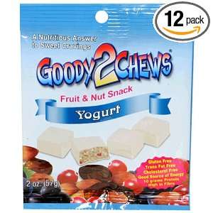 Goody 2 Chew Fruit And Nut Snack yogurt, 2 Ounce Units (Pack of 12 