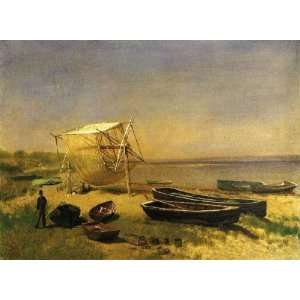    Albert Bierstadt   24 x 18 inches   Fishing Station, Watch Hill