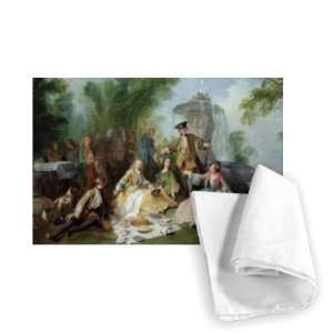  The Hunting Party Meal, c. 1737 (oil on   Tea Towel 100% 