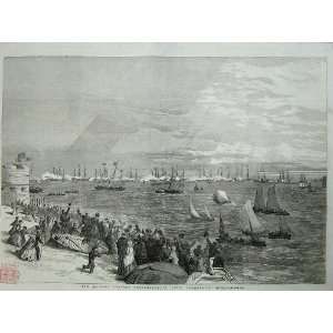   1854 Queen Portrsmouth Baltic Fleet Ships Boats People