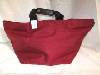 NWT HERVE CHAPELIER RED X LARGE NYLON TOTE DUFFLE BAG WITH LEATHER 