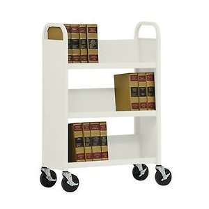  Single Sided Slant 3 Shelf Book Cart   31Lx13Wx42H 