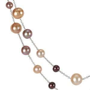   Cultured Chocolate Pearl Necklace In Sterling Silver Jewelry
