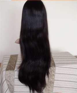 Long 24 Silly Straight 1B# Cheap Front Lace Wig Indian Remy 100% 