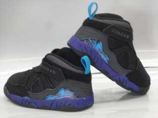   Jordan 8.0 Black Purple Blue Sneakers Infant Toddler Size 10  