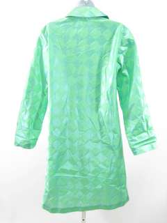 LUCA LUCA Green Silk Checkered Jacket Dress Size 42  