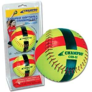 Baseball Throwing Aids   Striped Training Softball (set of 2)  