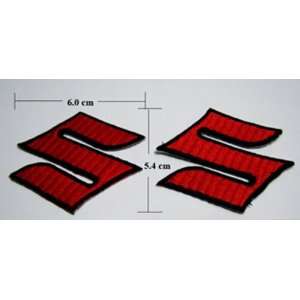  Suzuki Iron on Patches Motorcycle Embroidered 2 Pieces 