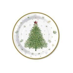 Classic Tree 10.5 inch Paper Christmas Party Christmas Party Platess 