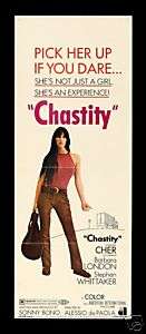 CHASTITY * ORIG MOVIE POSTER INS CHER BONO 1969 HIPPIE  