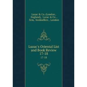   Luzac & Co ., firm, booksellers , London Luzac & Co. (London : Books